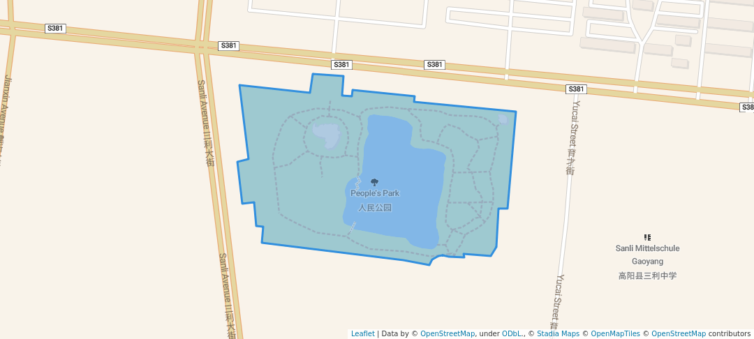 walking in People's Park map in Bao Ding Shi