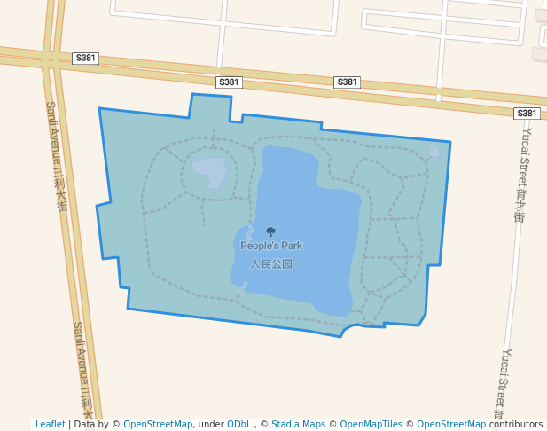 walking in People's Park map in Bao Ding Shi