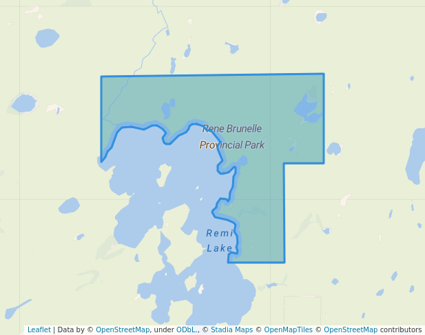 walking in Rene Brunelle Provincial Park map in Moonbeam