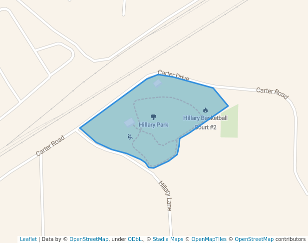 walking in Hillary Park map in Hinesville