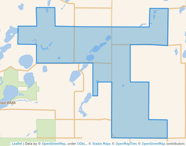 walking in Badoura State Forest map in Nevis