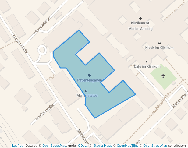 walking in Patientengarten map in Amberg