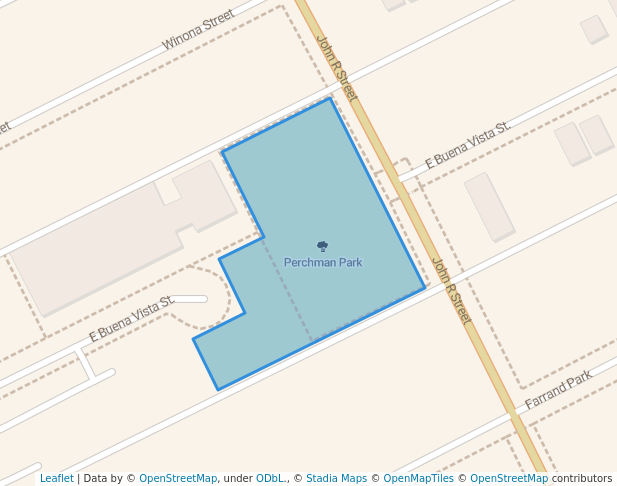 walking in Perchman Park map in Highland Park