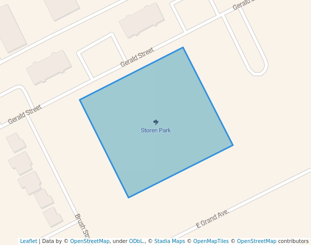 walking in Storen Park map in Highland Park