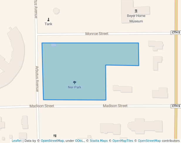 walking in Ner-Park map in Oconto