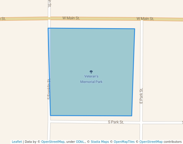 walking in Veteran's Memorial Park map in Clayton