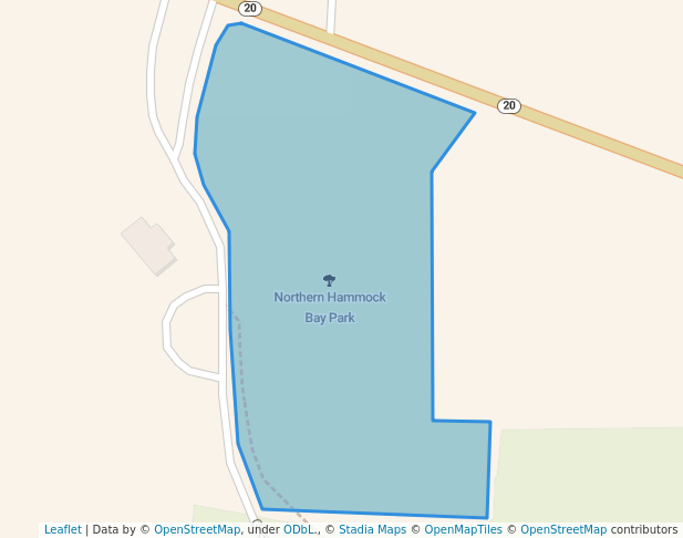 walking in Northern Hammock Bay Park map in Freeport