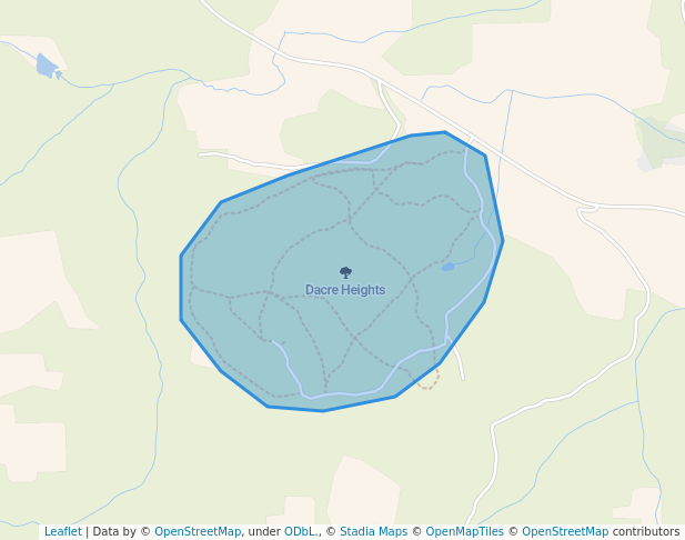 walking in Dacre Heights map in Renfrew