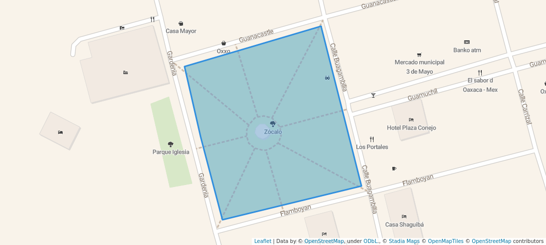 walking in Zócalo map in Crucecita