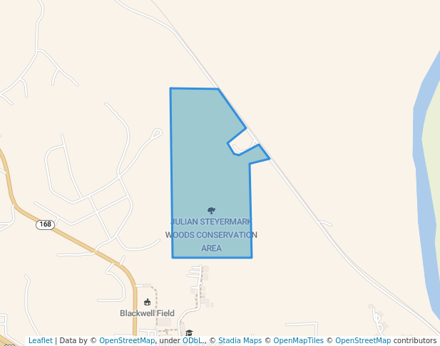 walking in JULIAN STEYERMARK WOODS CONSERVATION AREA map in Hannibal
