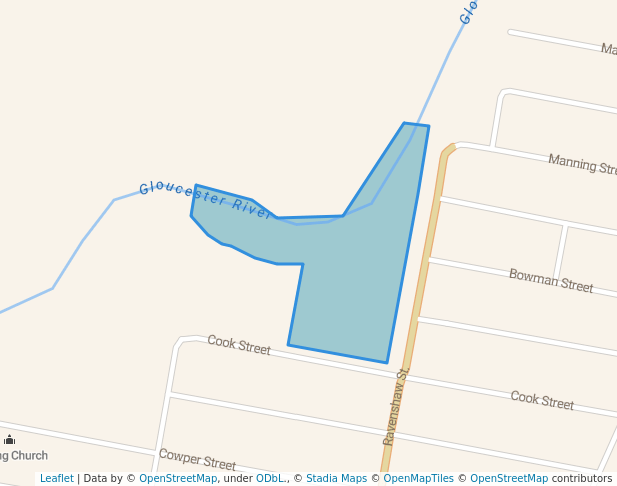 walking in King George V Park map in Gloucester