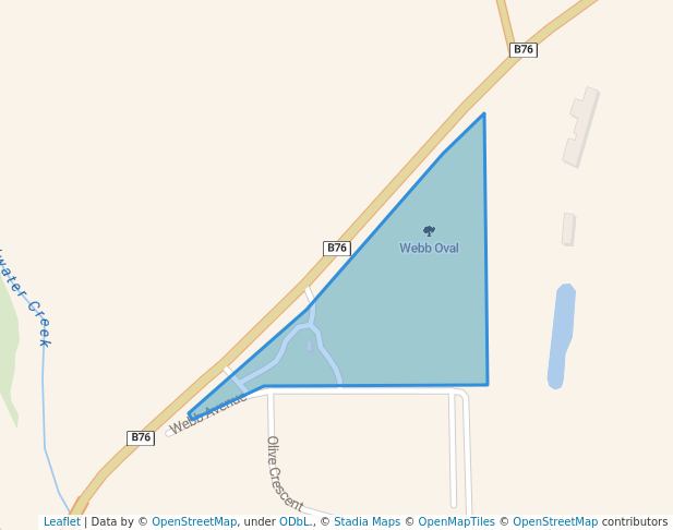 walking in Webb Oval map in Moree