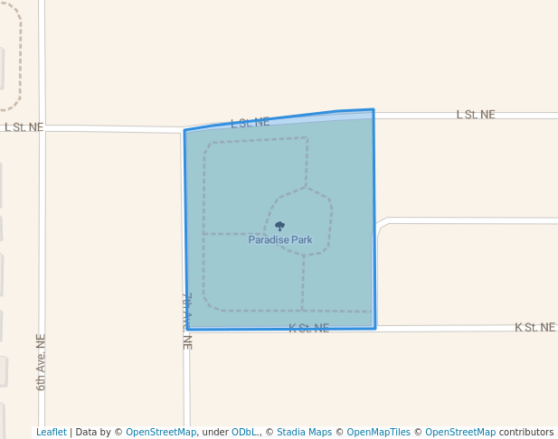 walking in Paradise Park map in Quincy