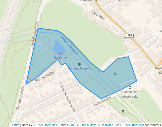 walking in Gartenschaupark map in Hockenheim
