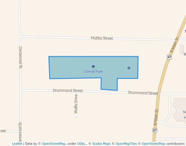 walking in Conrad Park map in White Hall