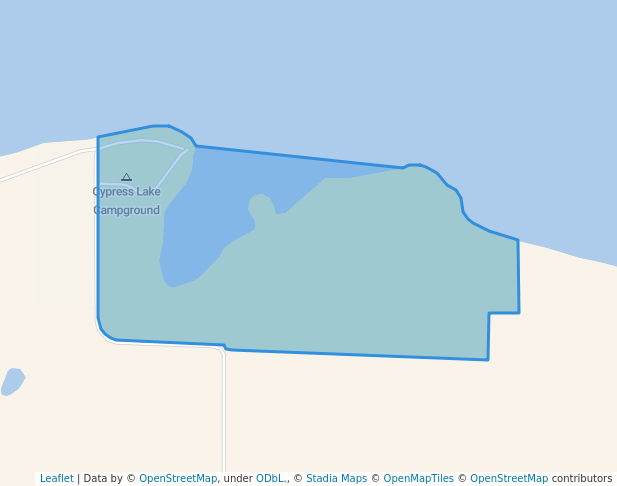 walking in Cypress Lake Recreational Site map in Vidora