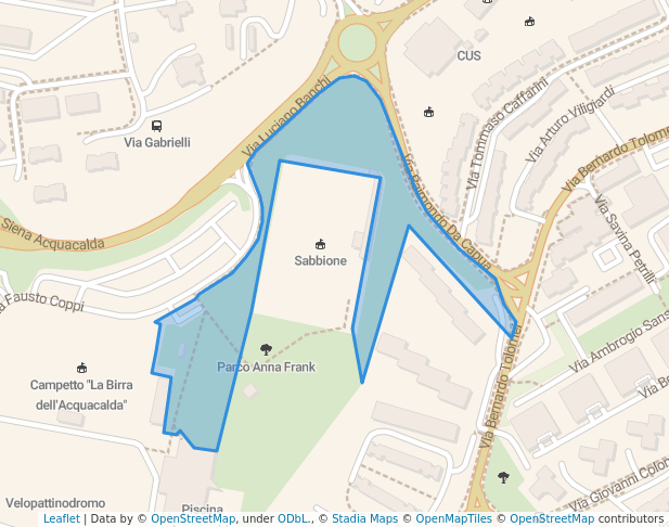 walking in Parco Anna Frank map in Siena