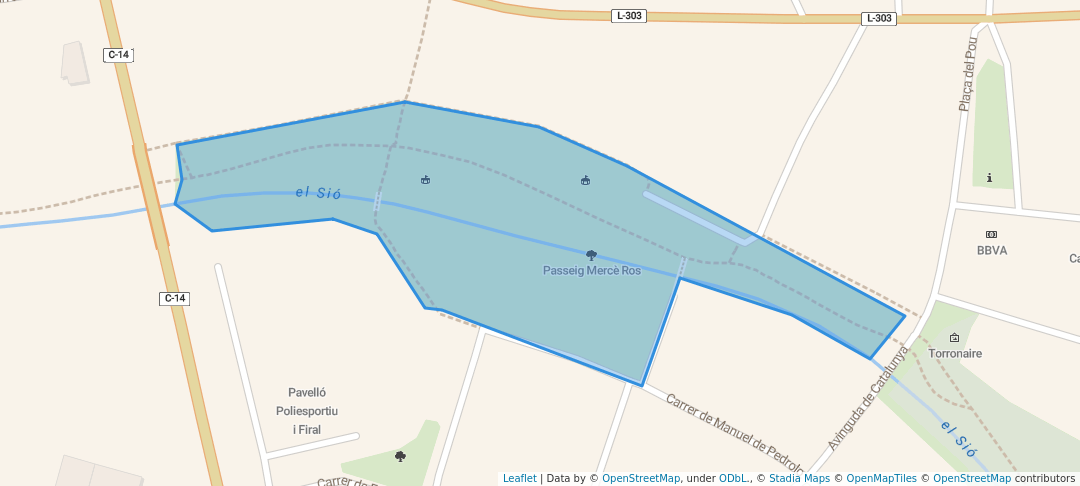 walking in Passeig Mercè Ros map in Agramunt