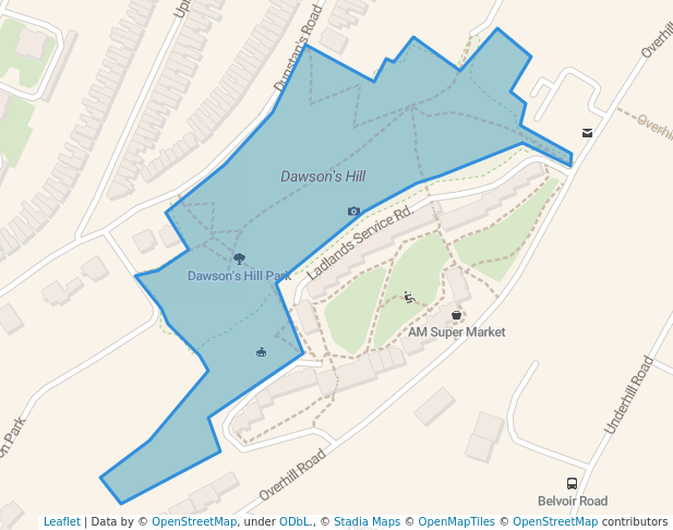 Dawson's Hill Park in London | Map and Routes