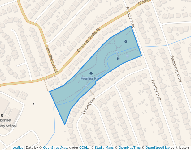 walking in Frontier Park map in Round Rock