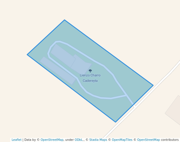 walking in Lienzo Charro Cadereyta map in Cadereyta Jiménez