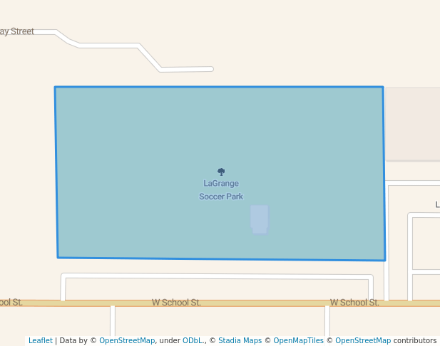 walking in LaGrange Soccer Park map in Lake Charles