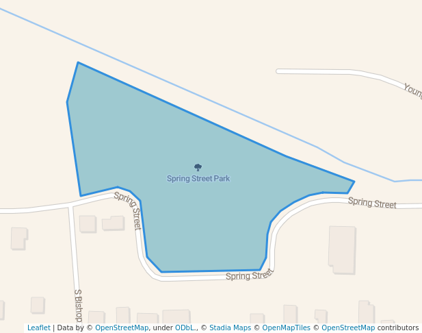 walking in Spring Street Park map in Marshall