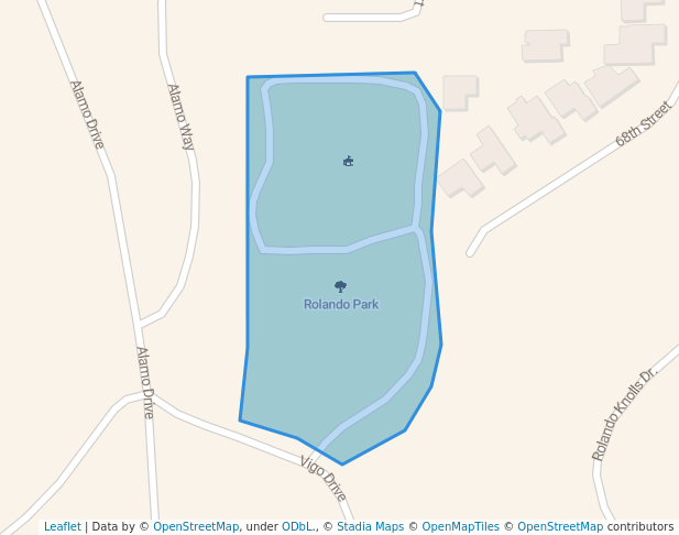 walking in Rolando Park map in La Mesa