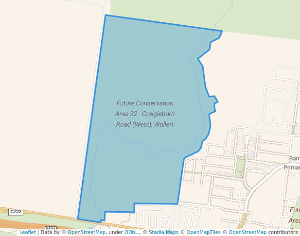 walking in Future Conservation Area 32 - Craigieburn Road (West), Wollert map in Wollert