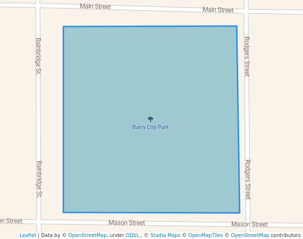 walking in Barry City Park map in Barry