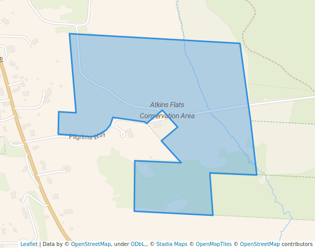 walking in Atkins Flats Conservation Area map in Amherst