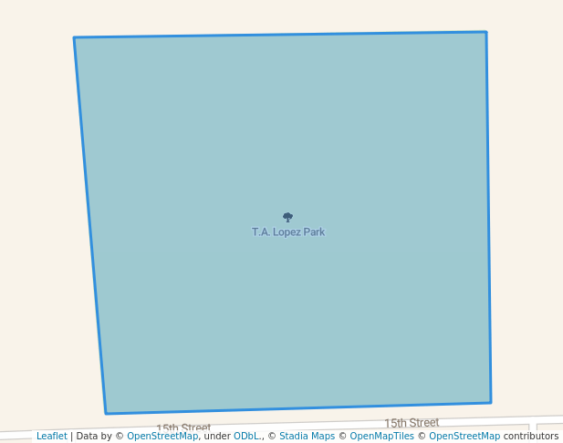 walking in T.A. Lopez Park map in Hondo