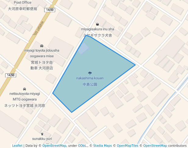 walking in 中島公園 map in Ōgawara