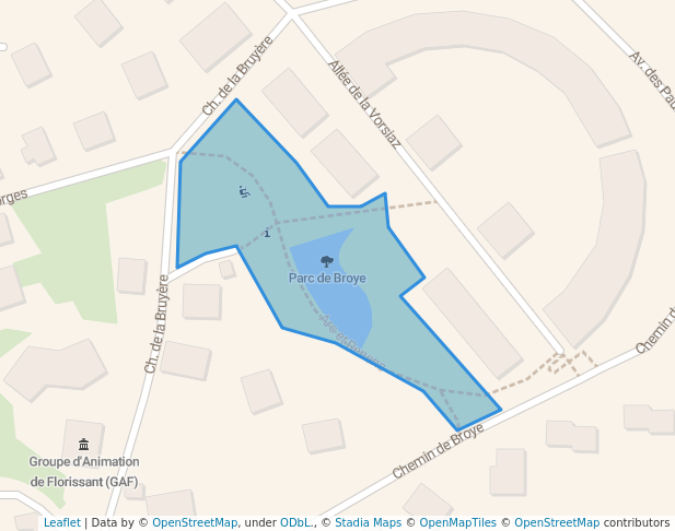 walking in Parc de la Broye map in Renens