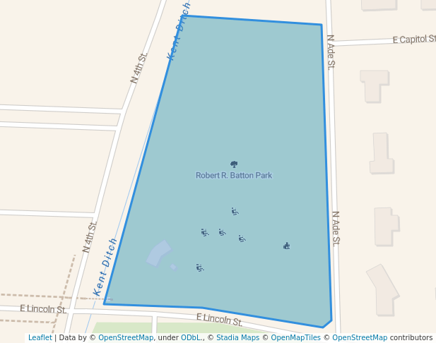 walking in Robert R. Batton Park map in Kentland