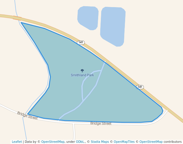 walking in Smithland Park map in Smithland