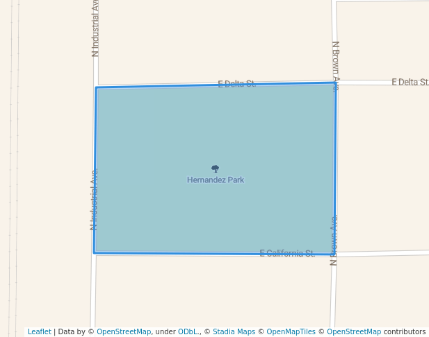 walking in Hernandez Park map in Calipatria