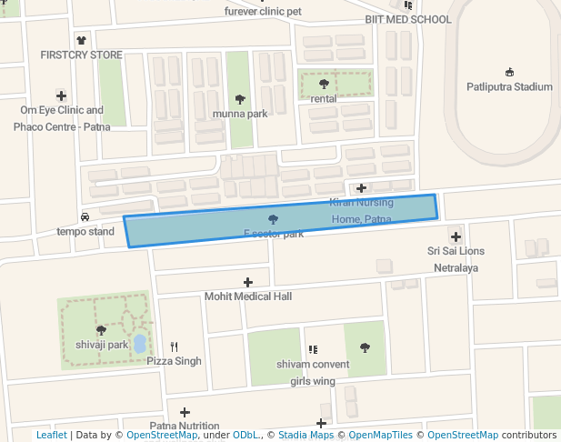 walking in E sector park map in Patna