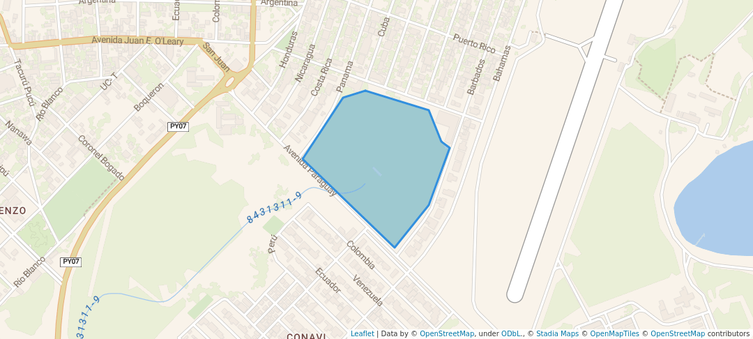 walking in Parque Las Americas map in Hernandarias