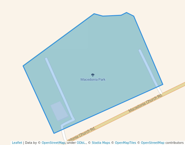 walking in Macedonia Park map in Ludowici