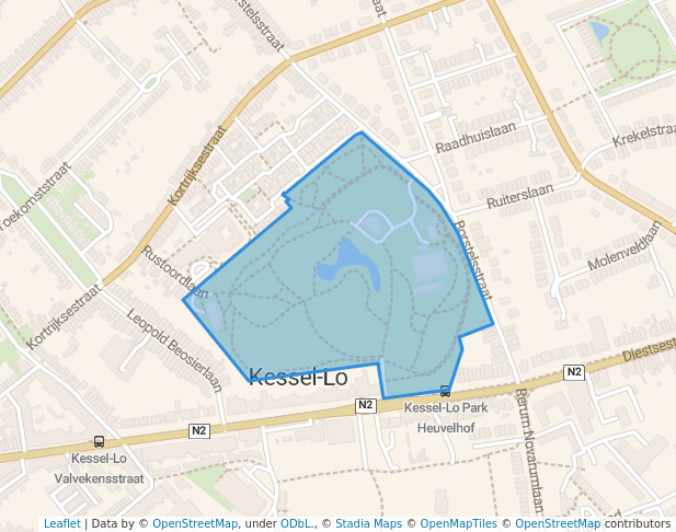 walking in Heuvelhofpark map in Leuven