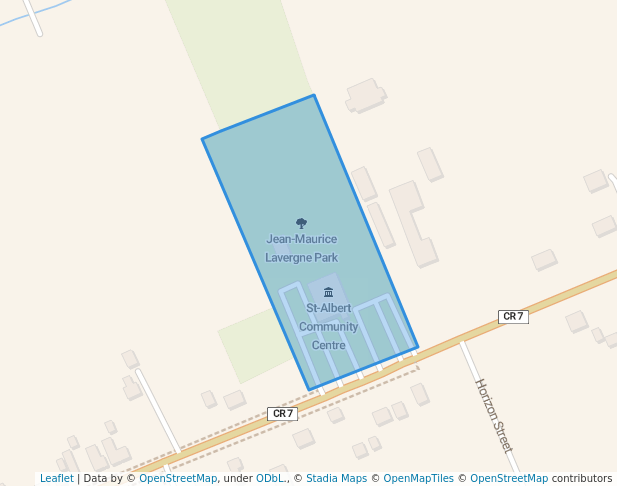 walking in Jean-Maurice Lavergne Park map in Saint-Albert