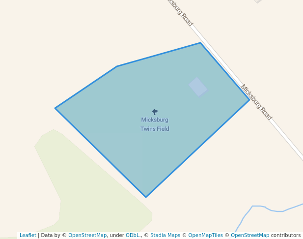 walking in Micksburg Twins Field map in Pembroke