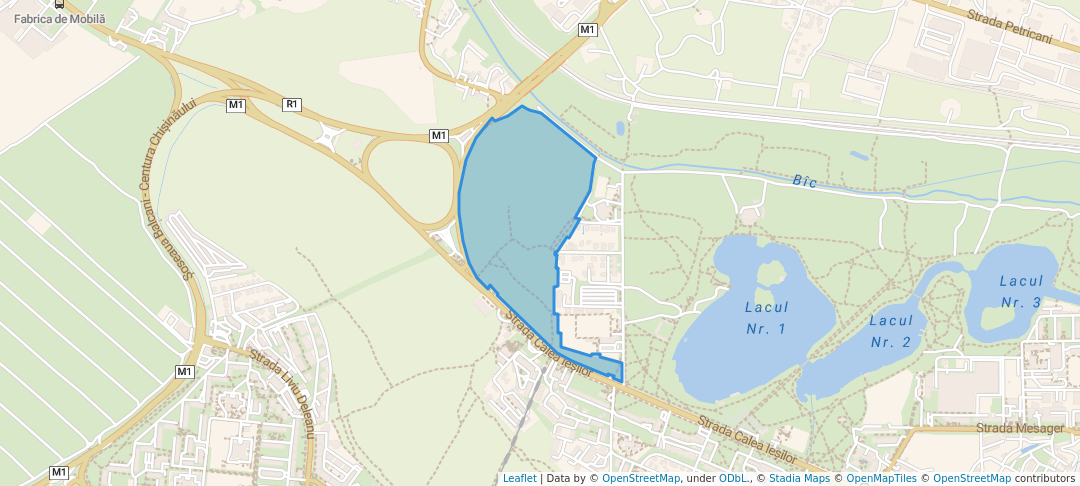 walking in Pădure - parc "Buiucani" map in Chișinău