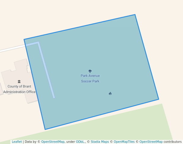 walking in Park Avenue Soccer Park map in Burford