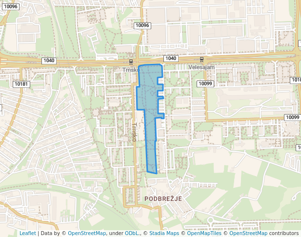 walking in Park mladenaca map in Zagreb