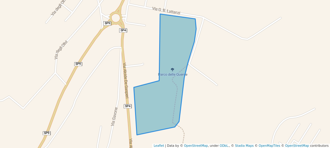 walking in Parco delle Querce map in Agugliano