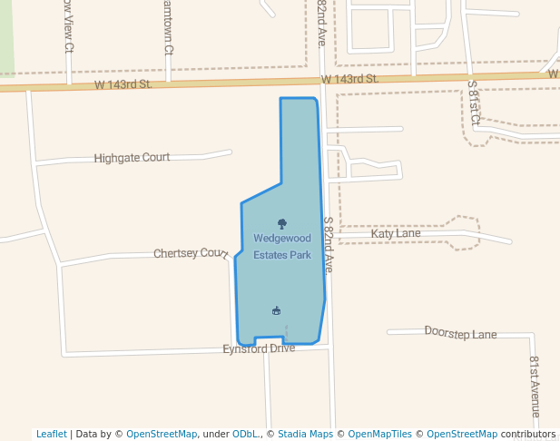 walking in Wedgewood Estates Park map in Orland Park