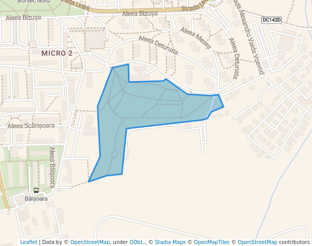 walking in Parcul Detunata map in Cluj-Napoca