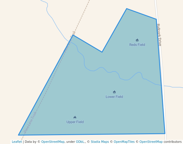walking in Whittlesey Lions Park map in Medford